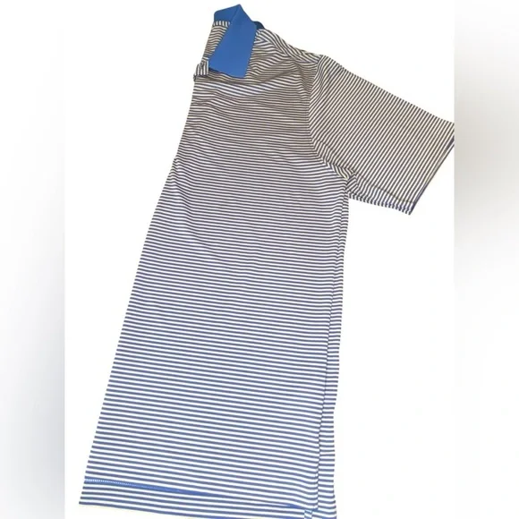 FootJoy Classic Fit Lisle Blue Gray Striped Polo Men’s XL Stretch ProDry Golf - Picture 4 of 8